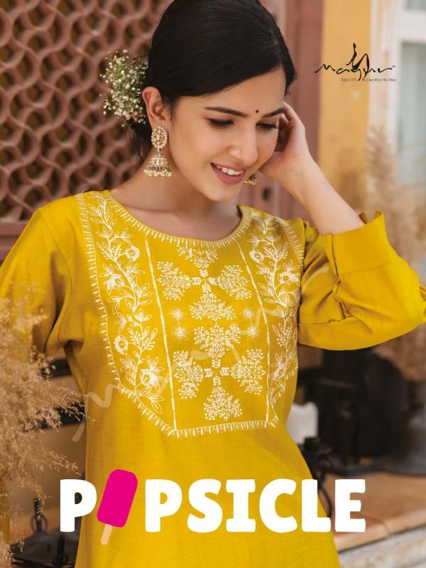 Mayur Popsicle Fancy Wear Viscose Designer Kurti Collection